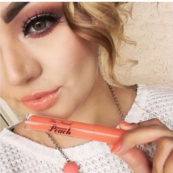 NEW Too Faced Sweet Peach Creamy Peach Oil Lip Gloss Pure Peach Mini Set Of 2 - Picture 4 of 4